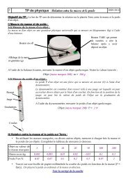 TP de physique : Relation entre la masse et le poids