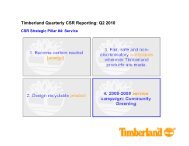 Q2 2010 Service Data FINAL - Timberland Responsibility