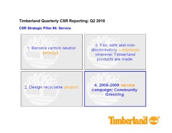 Q2 2010 Service Data FINAL - Timberland Responsibility