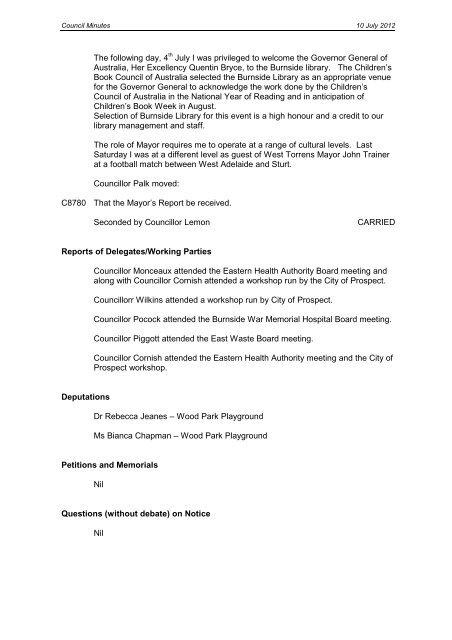 Council Meeting Minutes - City of Burnside