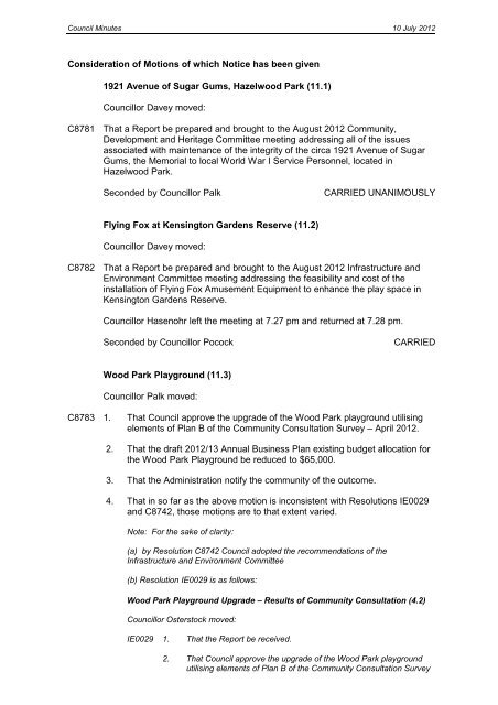 Council Meeting Minutes - City of Burnside