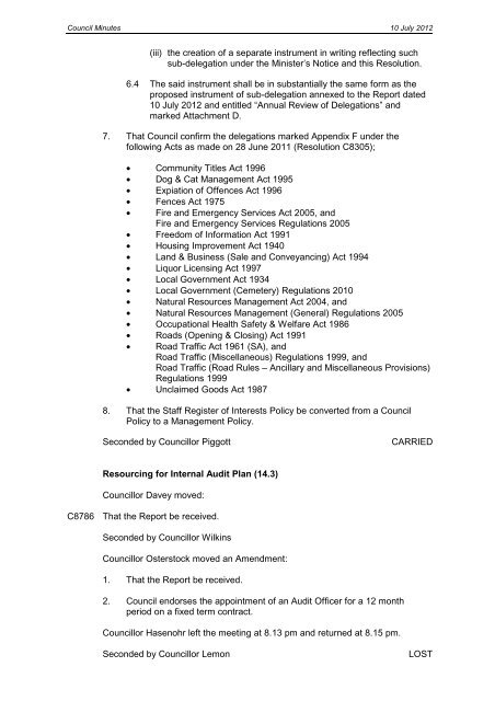 Council Meeting Minutes - City of Burnside