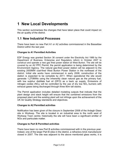 2008 Progress Report - Bassetlaw District Council