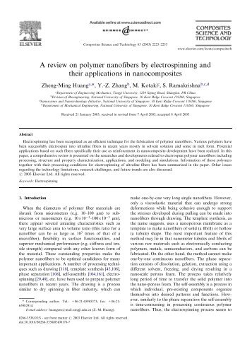 A review on polymer nanofibers by electrospinning and their ...