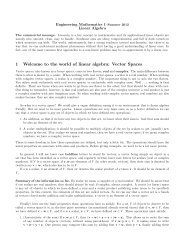 1 Welcome to the world of linear algebra: Vector Spaces