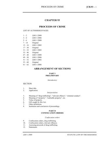 The Proceeds of Crime Act, 2000 - The Bahamas Laws On-Line ...