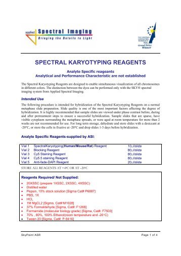 SPECTRAL KARYOTYPING REAGENTS