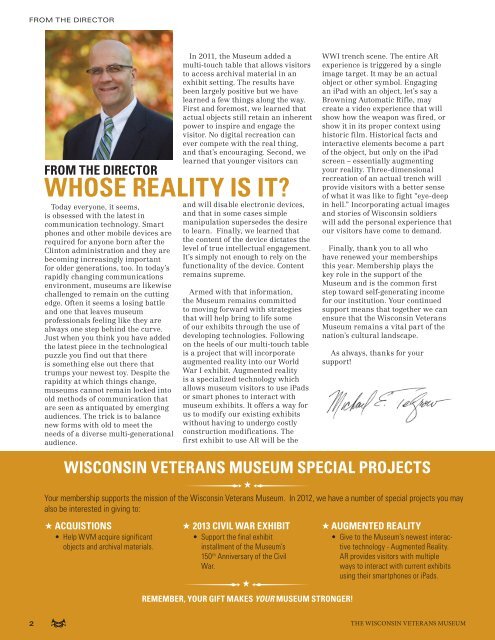 Summer 2012 - Wisconsin Veterans Museum Foundation