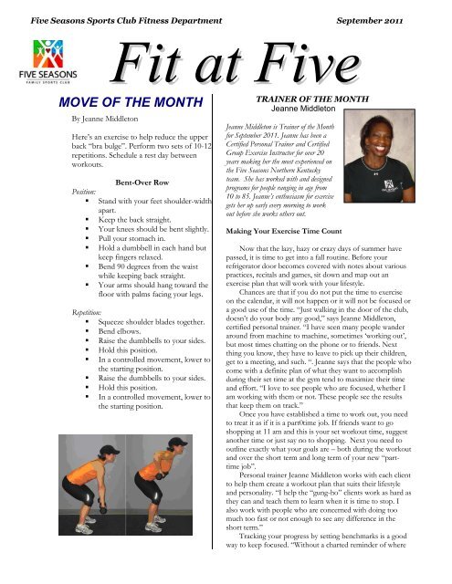 MOVE OF THE MONTH - Five Seasons Sports Club