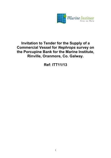 Invitation to Tender for the Supply of a Commercial ... - Marine Institute