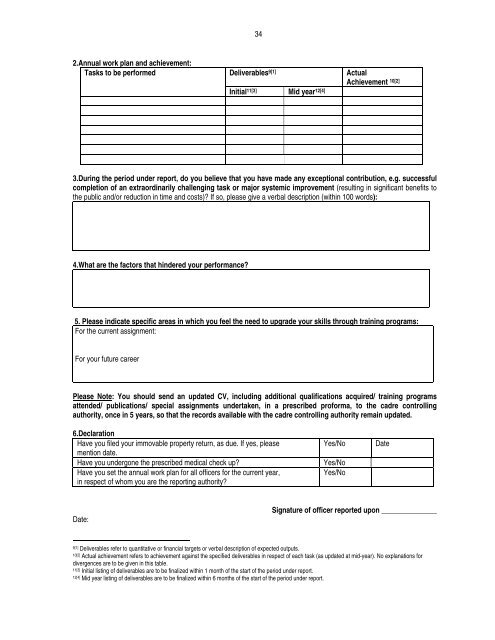 Performance Appraisal Report - Ministry of Personnel, Public ...