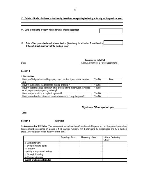 Performance Appraisal Report - Ministry of Personnel, Public ...