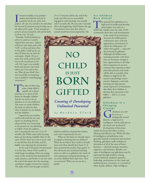 No Child is Just Born Gifted - NAGC