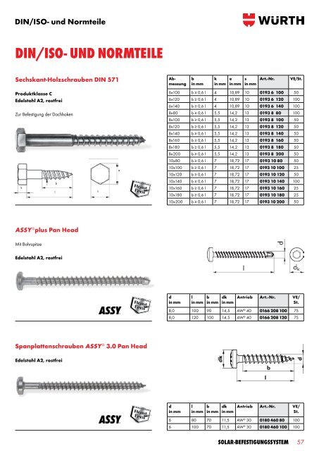 Solar- BefeStigungSSyStem - Würth