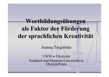 Joanna Targońska - Sektion B6: Wortschatz und mentales Lexikon