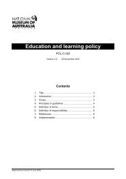 Education and learning policy - National Museum of Australia