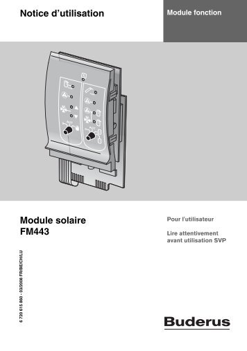 Notice d'utilisation Module solaire FM443