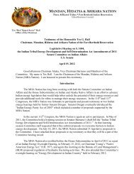 mandan, hidatsa & arikara nation - US Senate Committee on Indian ...