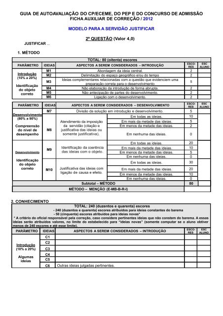 guia de autoavaliaÃ§Ã£o do cp/eceme, do pep e do concurso de ...