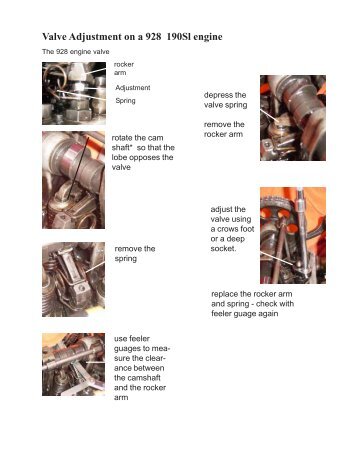 Valve Adjustment on a 928 190Sl engine - 190 SL Group