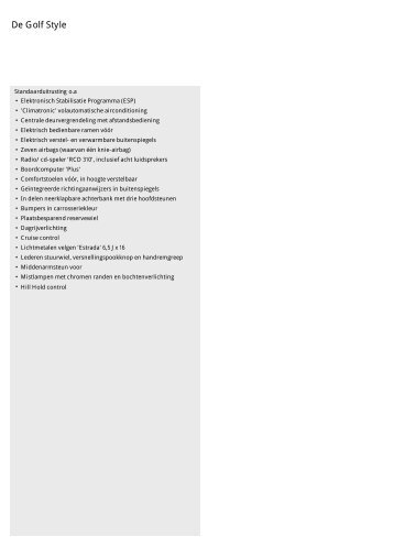 Prijslijst Volkswagen Golf Style per 05-04-2011.pdf - Fleetwise