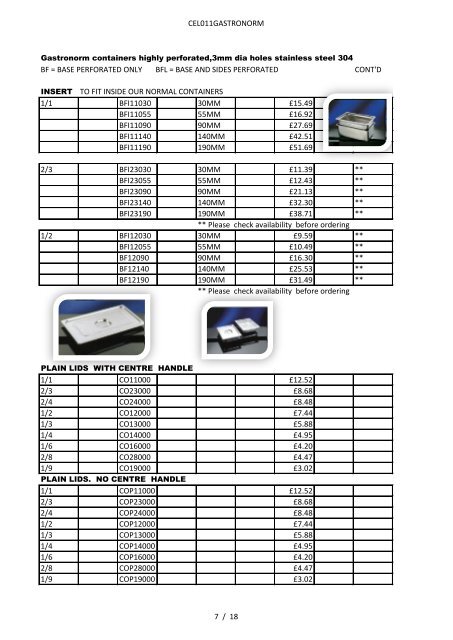 Gastronorm - Catering Equipment UK - Gastronorm Containers and ...