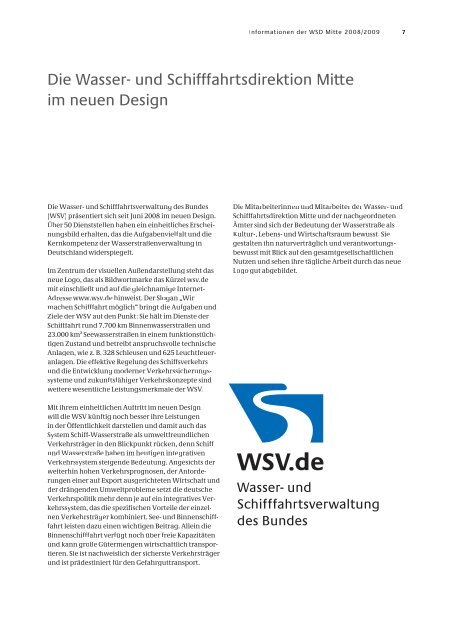 Informationen 2008/2009 - WSD Mitte - Wasser- und ...