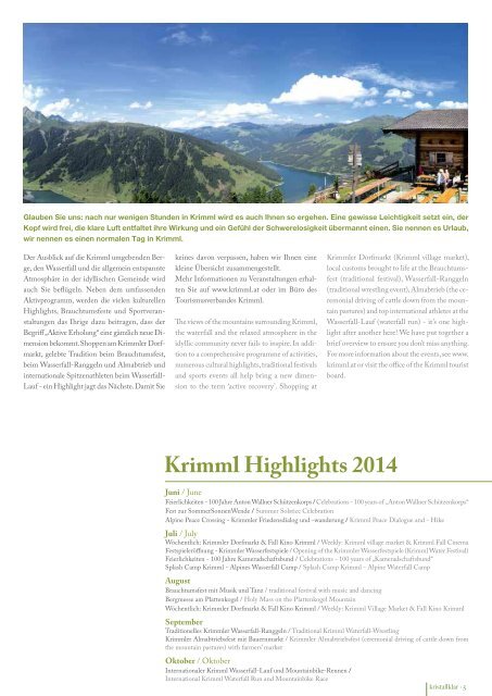 Krimml Imagefolder 2013/2014 - Zillertal Arena