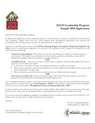 ECCO Leadership Program Sample 2010 Application