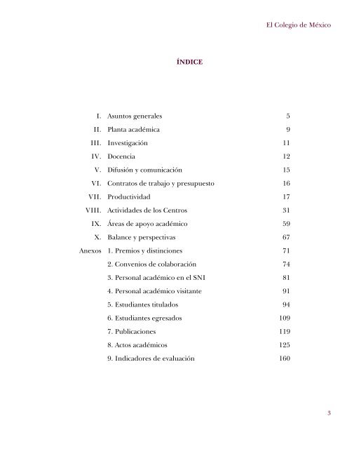 Informe académico 2008 - El Colegio de México