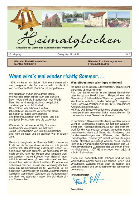 Wann Wird S Mal Wieder Richtig Sommera A A Der Gemeinde