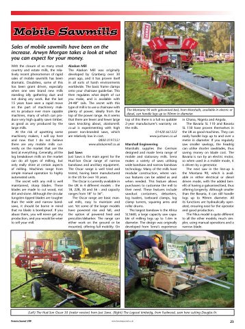 Mobile Sawmills - Forestry Journal