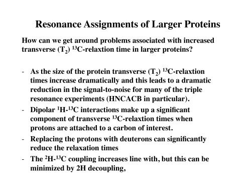 Protein Structures Determined by NMR - ESI