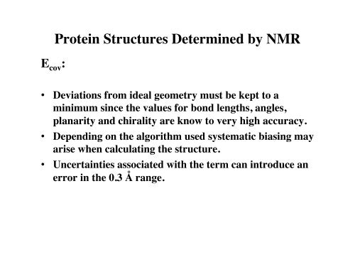 Protein Structures Determined by NMR - ESI