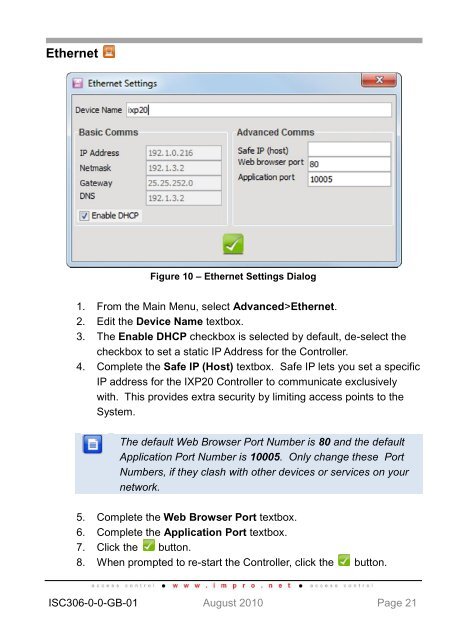 IXP20 Web Interface User Manual - NO access