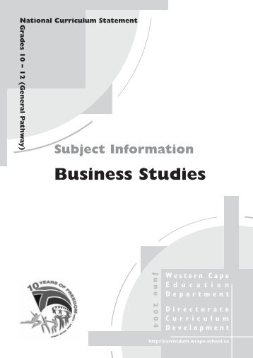 Business Studies - Curriculum Development