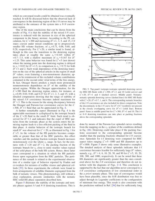 Use of Parsons-Lee and Onsager theories to - APS Link Manager ...