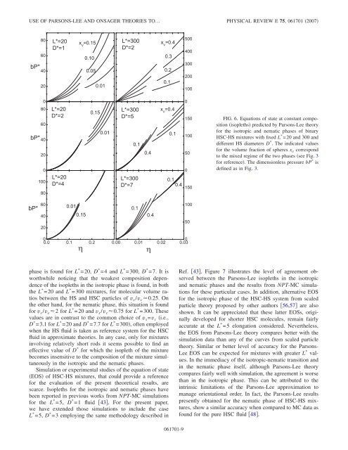 Use of Parsons-Lee and Onsager theories to - APS Link Manager ...