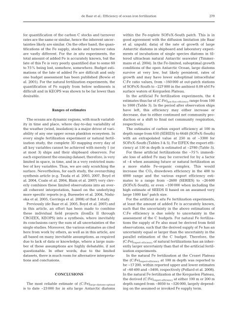 Efficiency of carbon removal per added iron in ocean iron fertilization