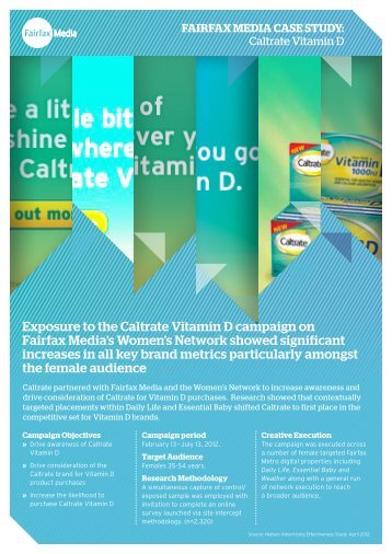 Caltrate Vitamin D Case Study - Fairfax Media Adcentre