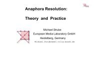 Anaphora Resolution: Theory and Practice