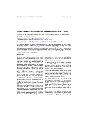 Covalently Conjugation of Genistein with Biodegradable Poly L ...