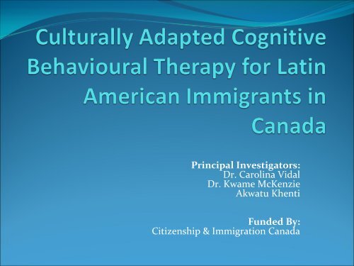 Culturally Adapted Cognitive Behavioural Therapy for Latin ...