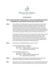 pelican hill resort offers special lunch and dinner epicurean ...