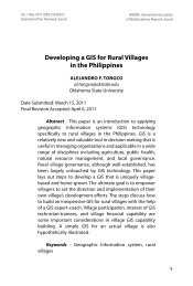 Developing a GIS for Rural Villages in the Philippines