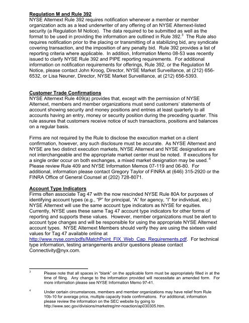 Information Memo - FINRA - Rules and Regulations