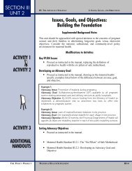 Unit 2. Issues, Goals, and Objectives - POLICY Project