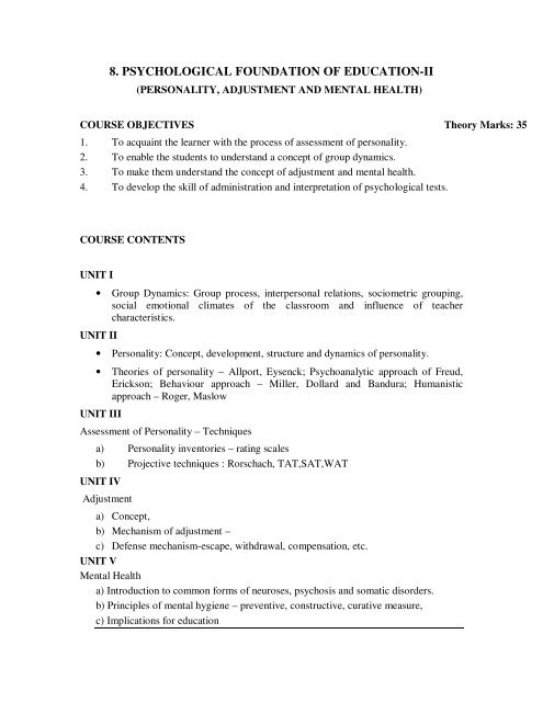 Syllabus - Guru Ghasidas University