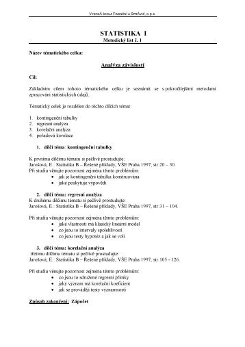 STATISTIKA I