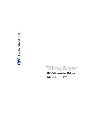 DSF Authentication Options - EFI